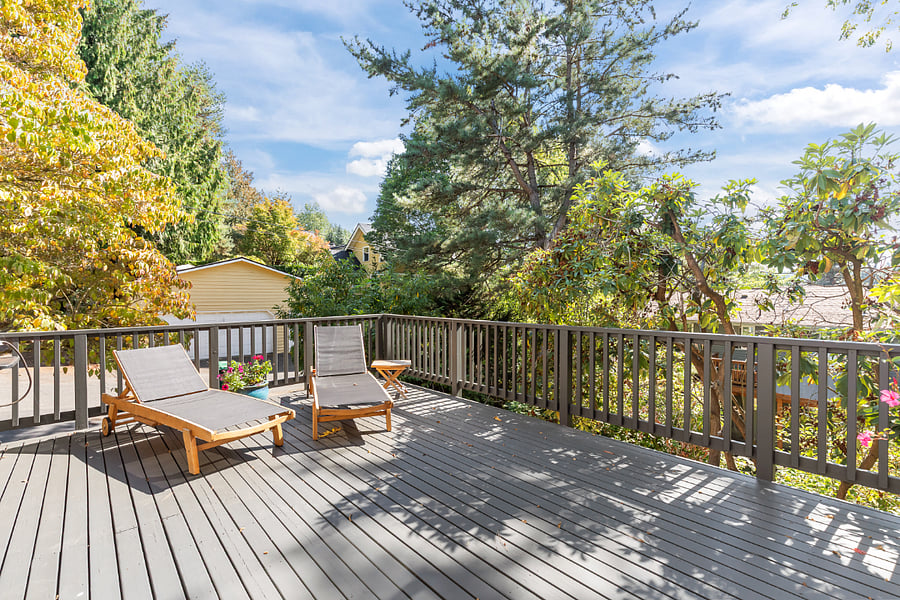 deck with chairs and BBQ