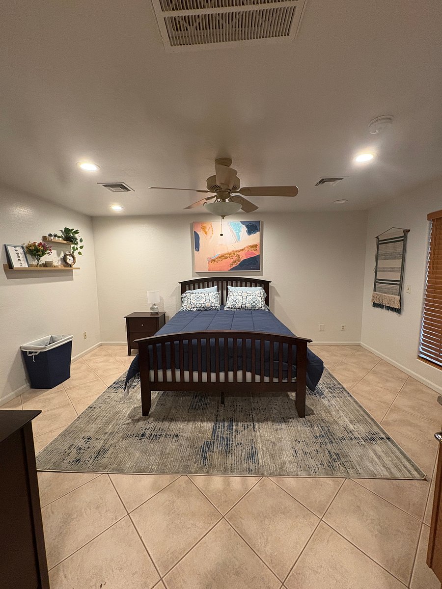 Large bedroom with queen bed