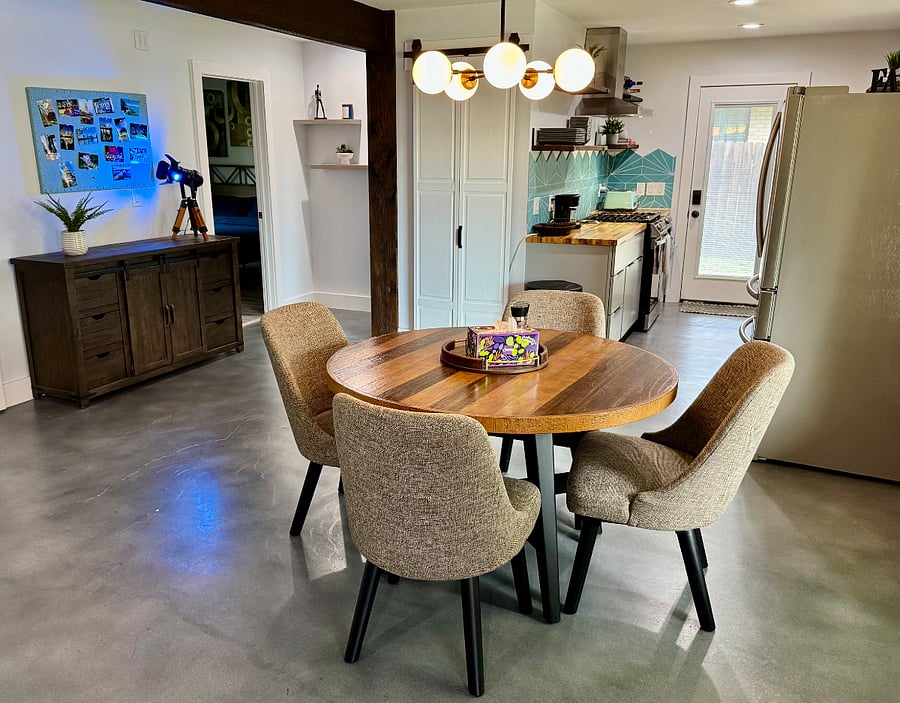 Dining area and galley kitchen