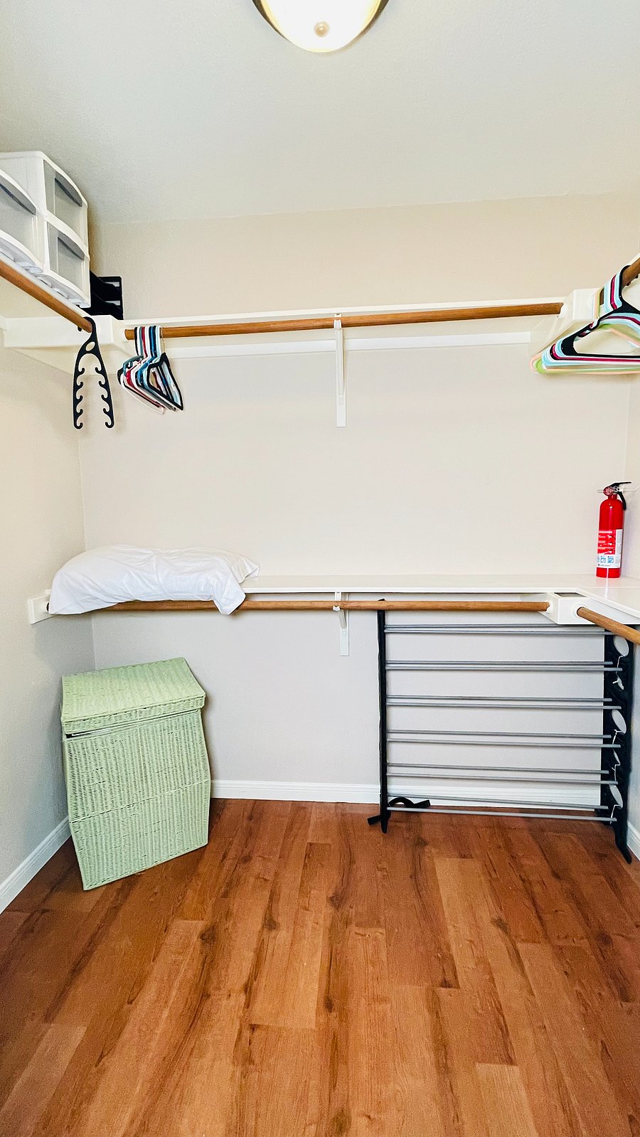 master walk in closet connected to master bath.