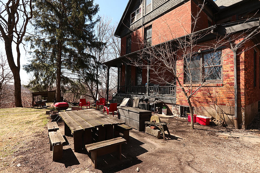 grilling area and picnic bench