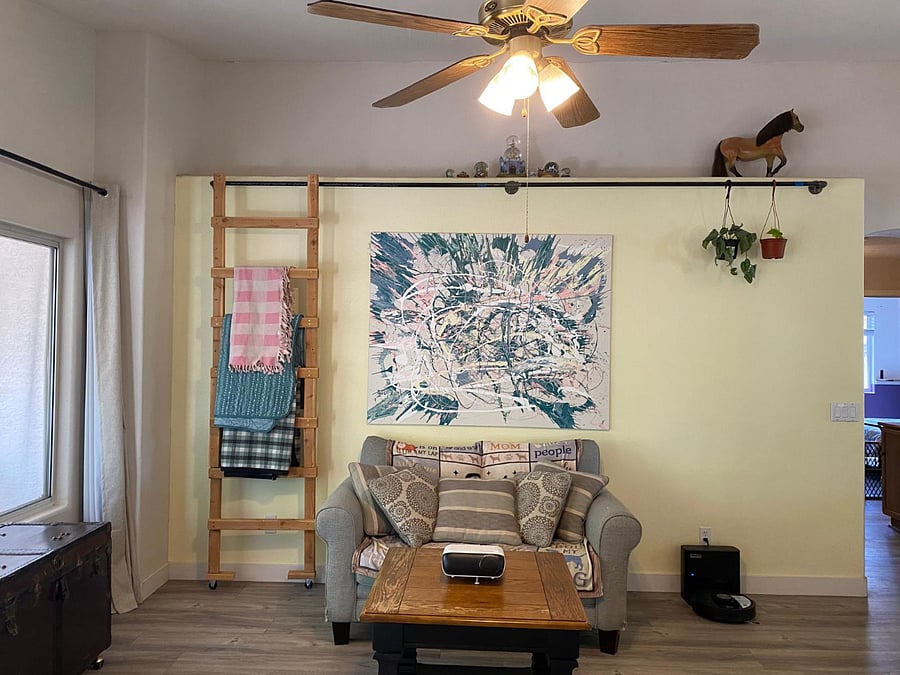 Living room - ladder is decorative and cannot hold weight