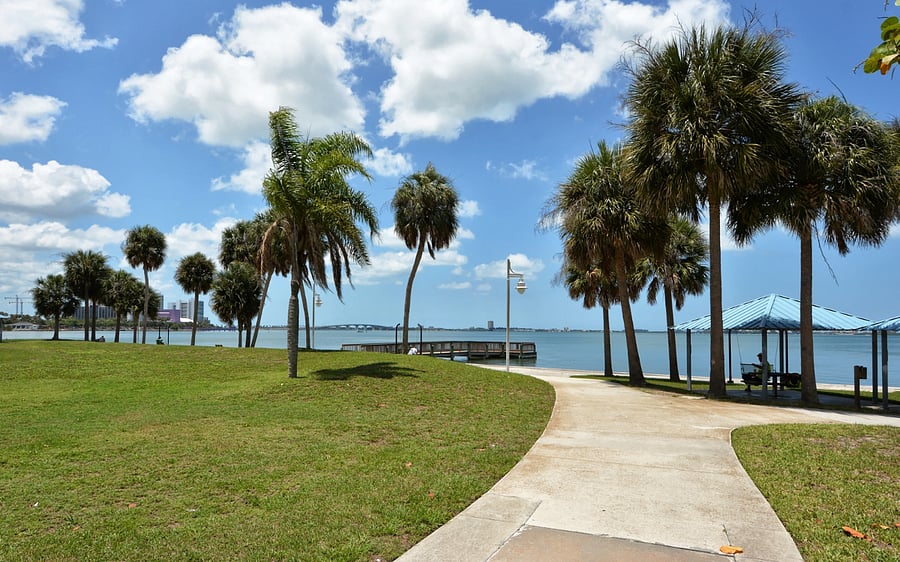 Waterfront park 1 block away