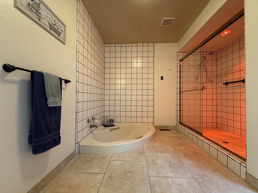 Bathroom #1 Sunk in Tub and Shower 