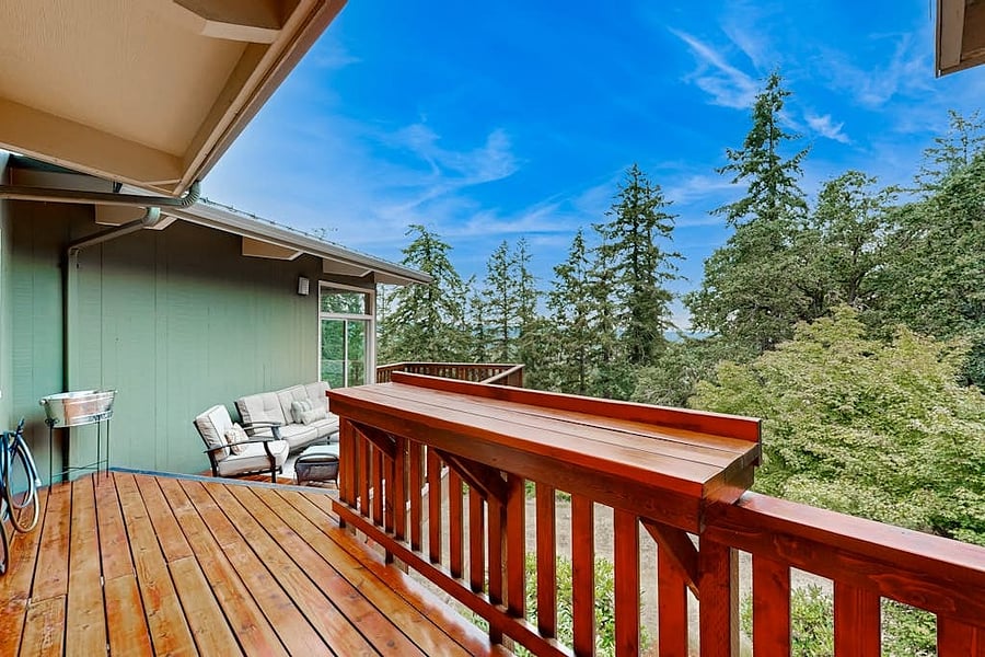 Main deck view off living room and dining room