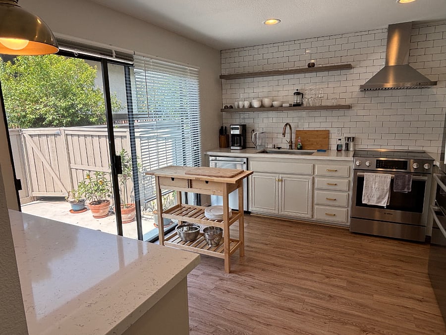 Kitchen, Sliding glass door to patio
