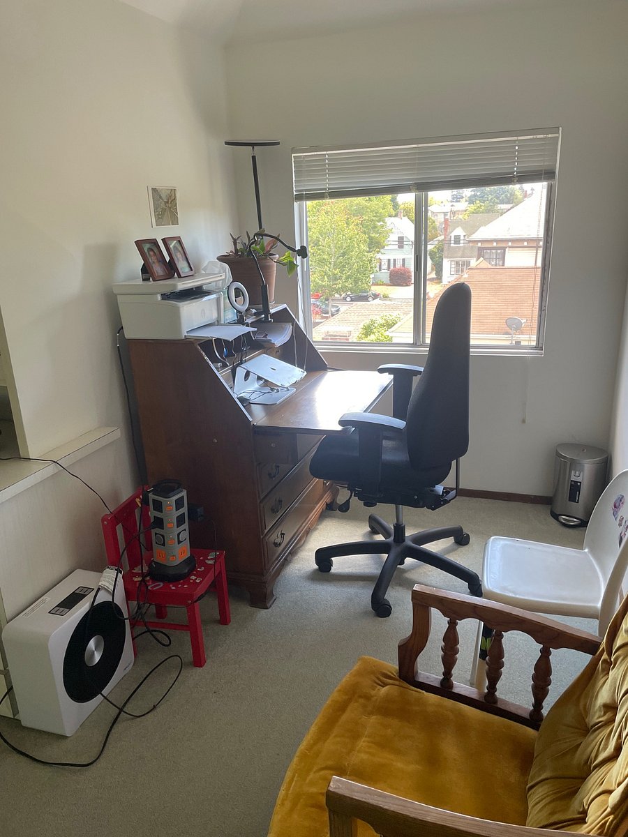 The office, part of the large main space.