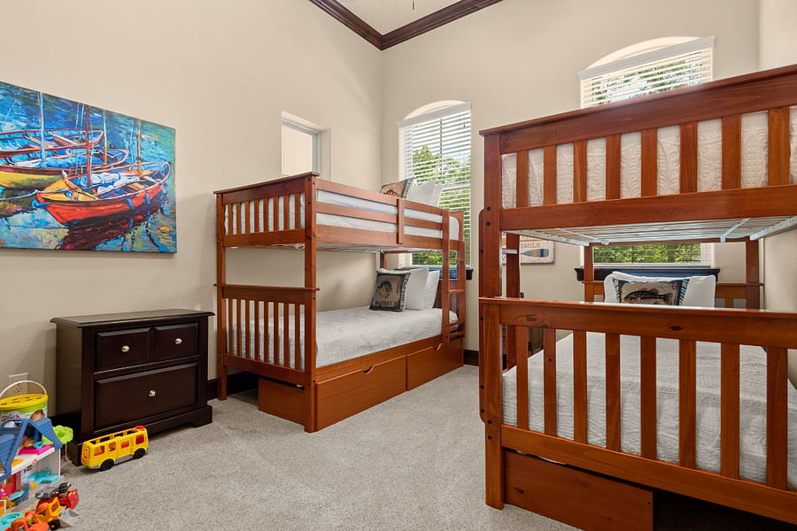 Twin bunk room, second floor. With storage and closet