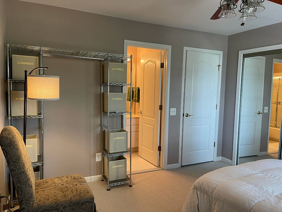 Storage unit in bedroom