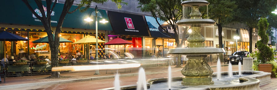 The Village at Shirlington, nice restaurants, movie theater, shops (about a 15 minute walk)
