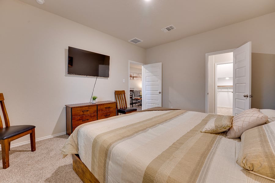 TV in the room, memory foam mattreess 