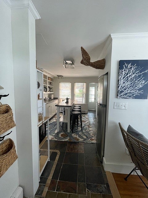 Entryway with hooks and baskets