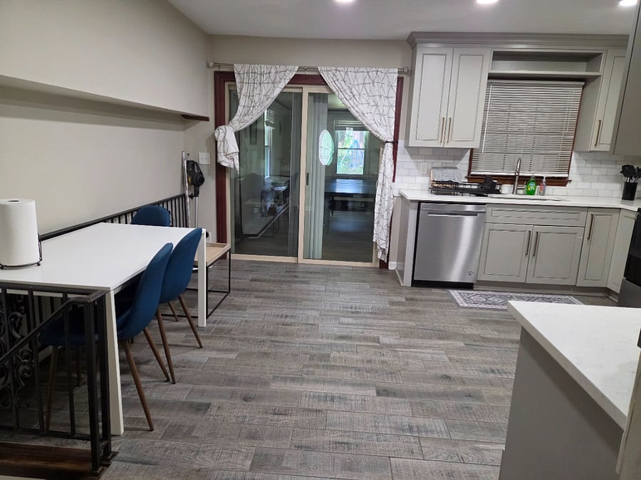 Kitchen adjoining back Sunroom