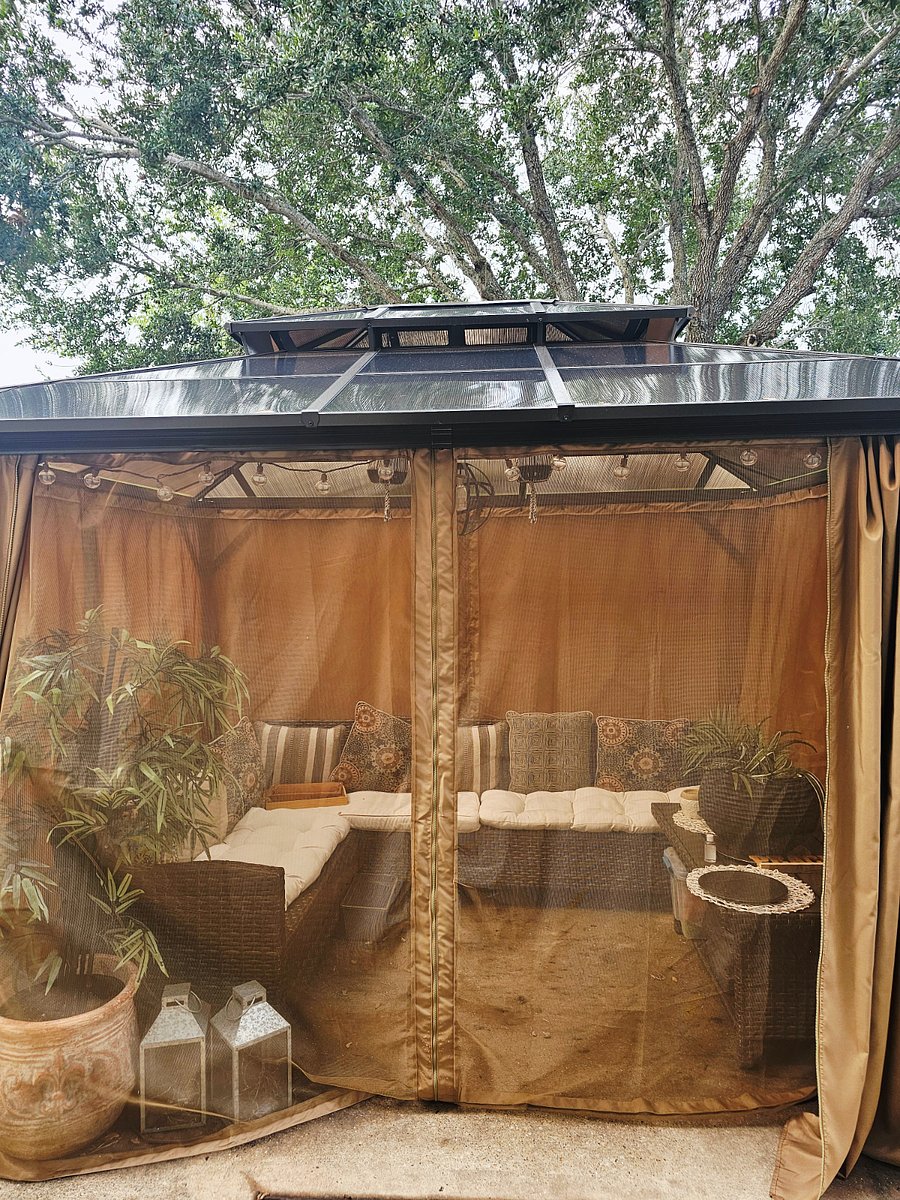 Relax after work or school in the backyard in the gazebo.