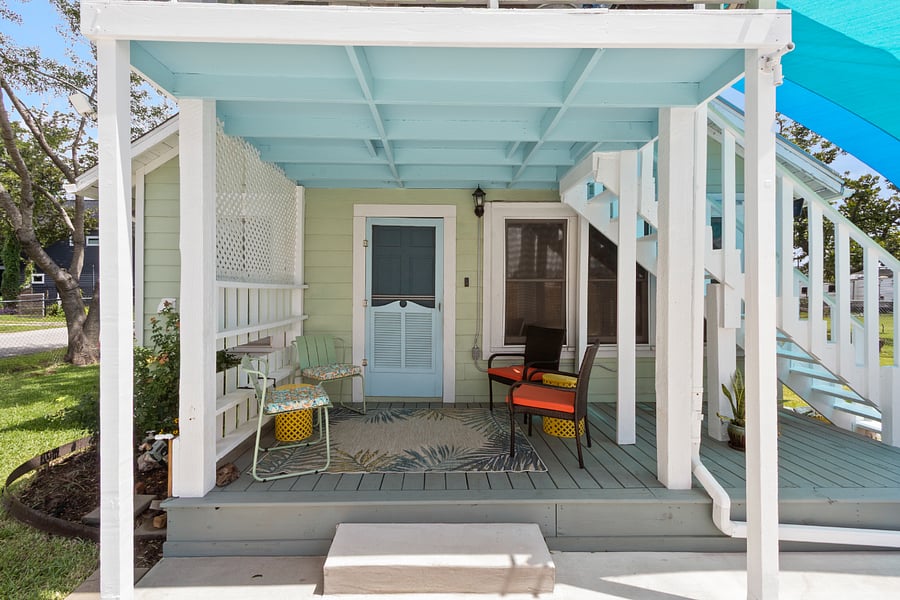 Enjoy the breezy sitting area.