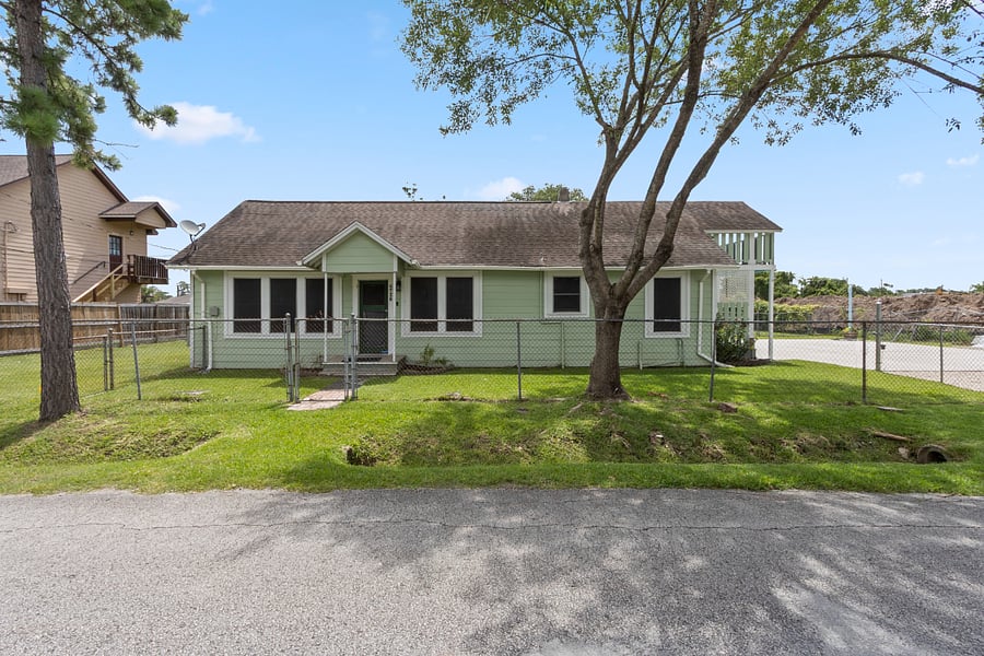 Fenced yard.