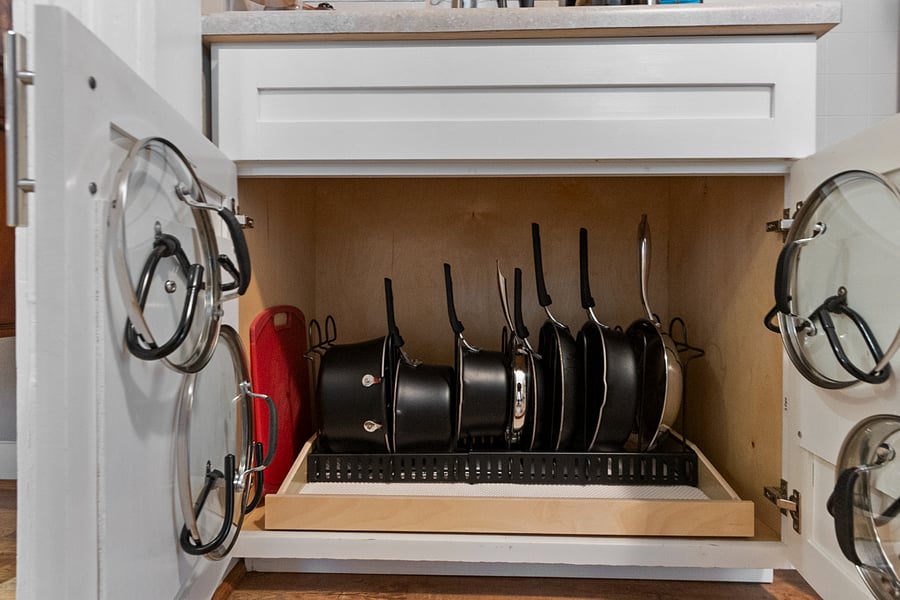 Pots and pans, including 2 stainless steel pans if you prefer.