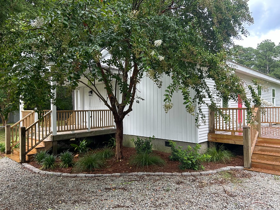 Front Yard (Front and Side door and porches)