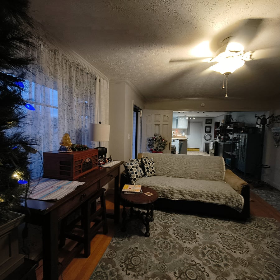 open concept living area in front