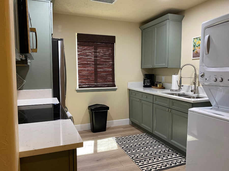 Kitchen area with All new appliances, washer/dryer in unit.