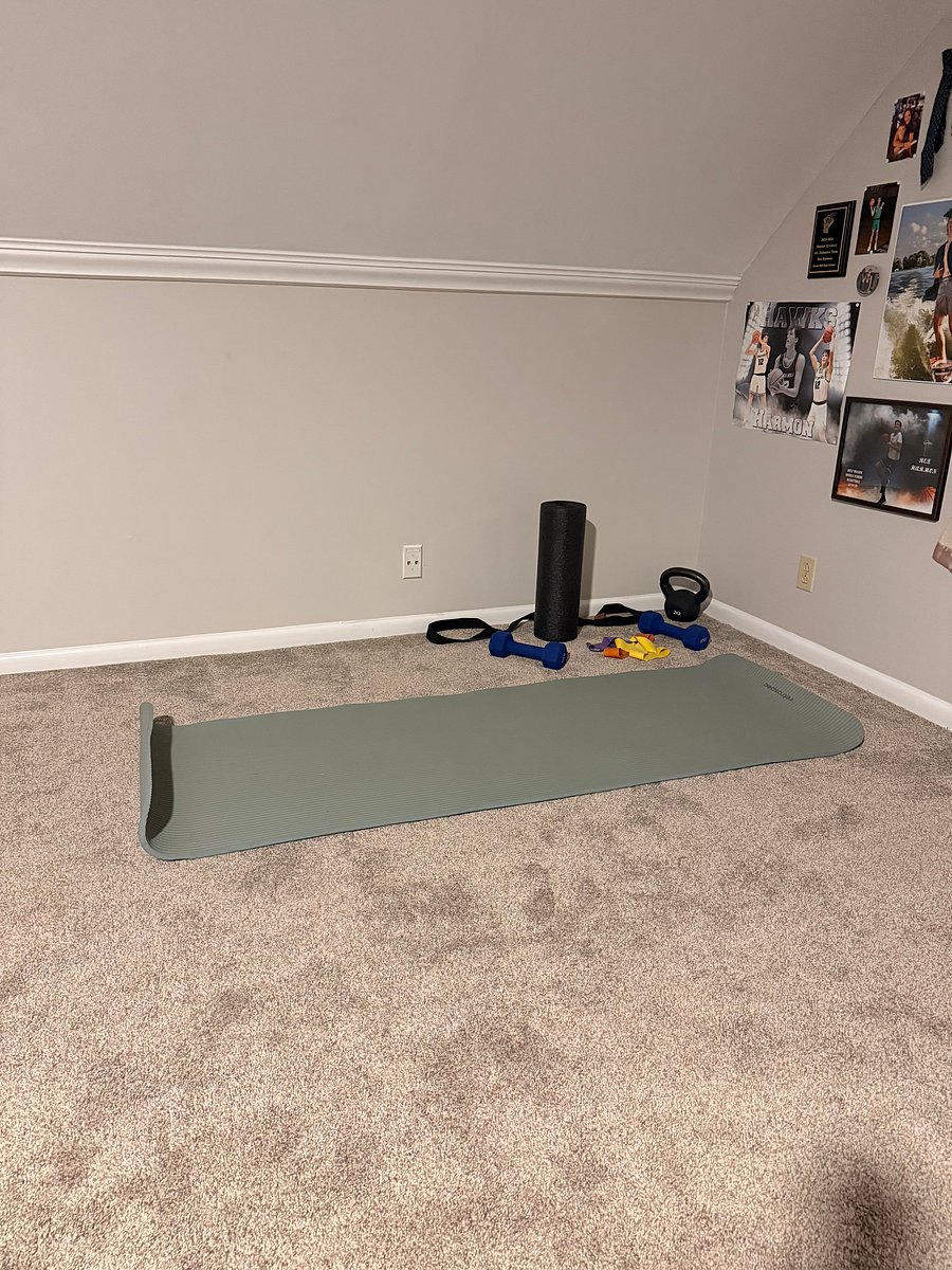 This shared space can be used for home workouts.