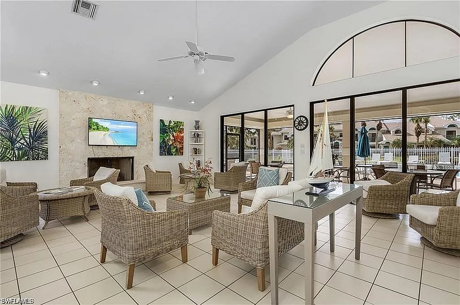 Interior of Clubhouse. Clubhouse has a full kitchen and can be rented out for private parties.