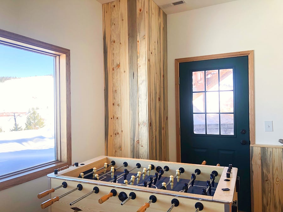 Professional Foosball table in the downstairs living area.