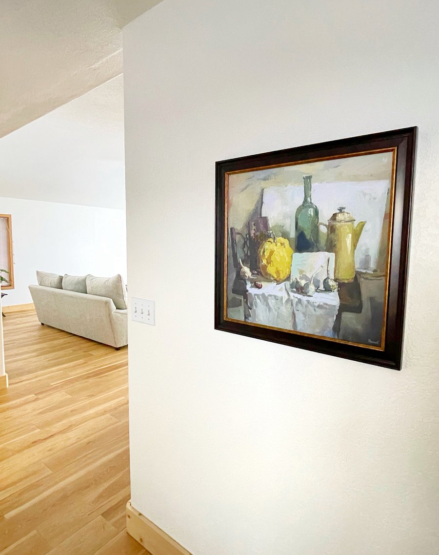 A view from the kitchen into the upstairs living area