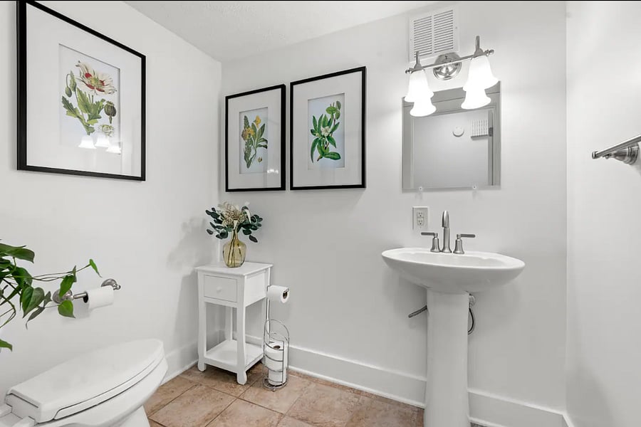 Shared half bath downstairs.