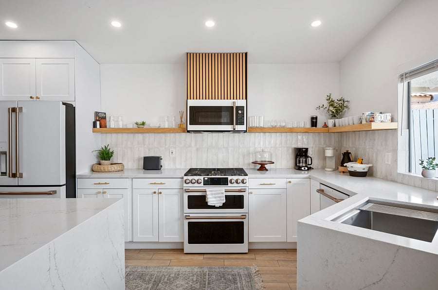 Kitchen with Cafe appliances