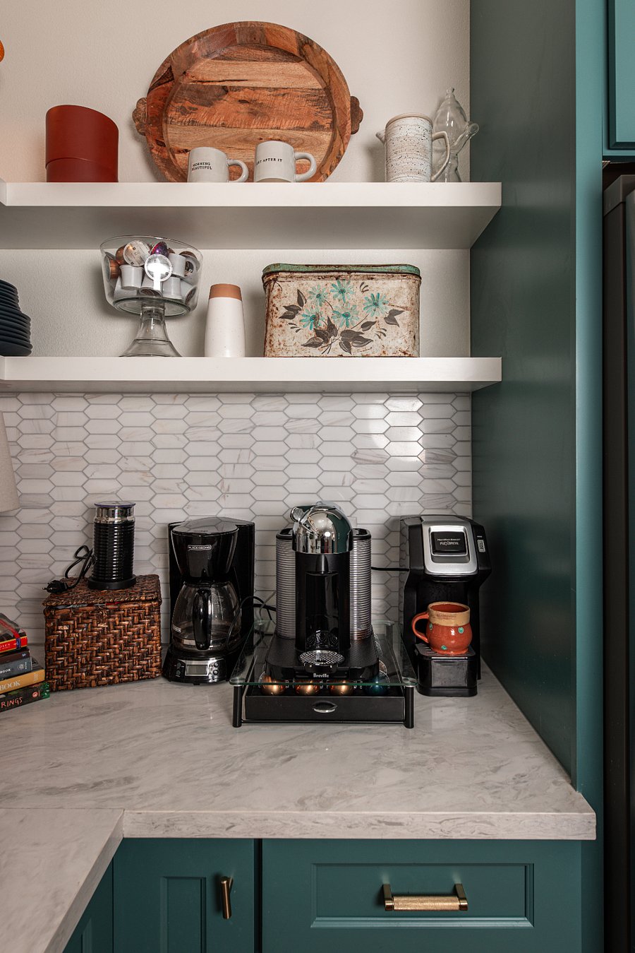 Coffee station features drip & espresso