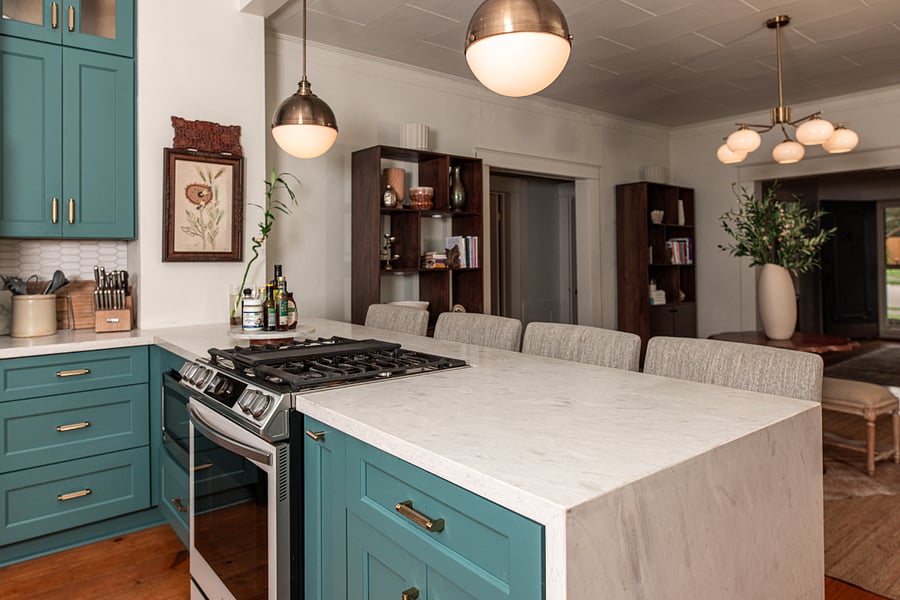 Kitchen opens to the rest of the house- open layout