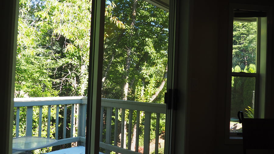 Step to your private deck.
