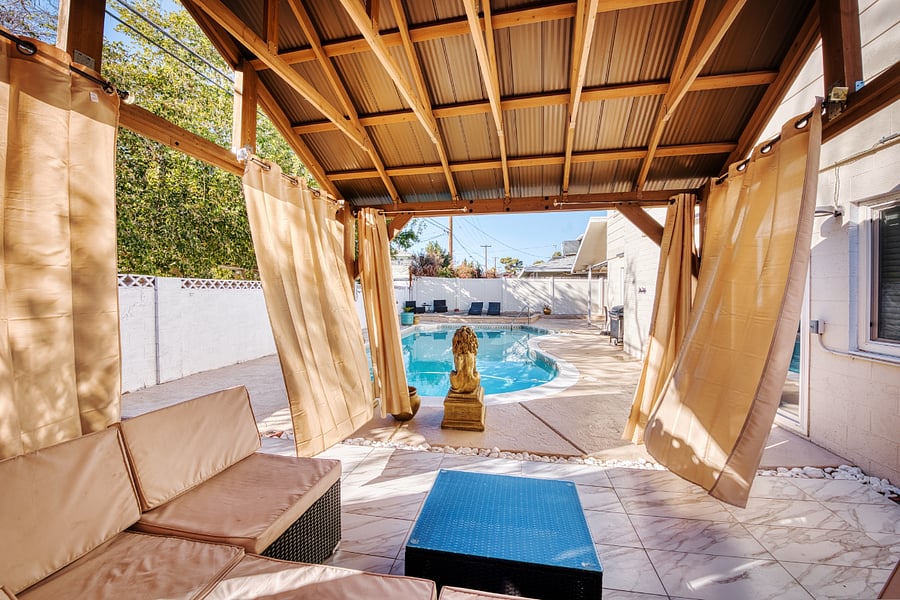 Cabana and pool area