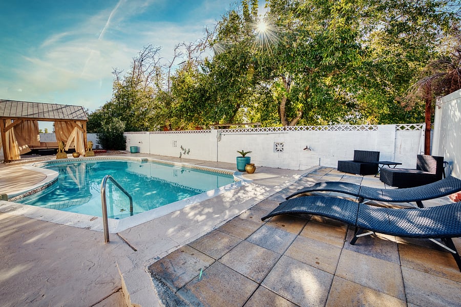 Pool and chill out area
