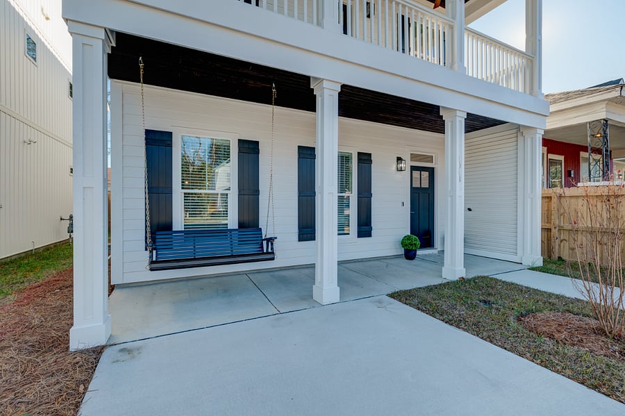 Front porch and driveway