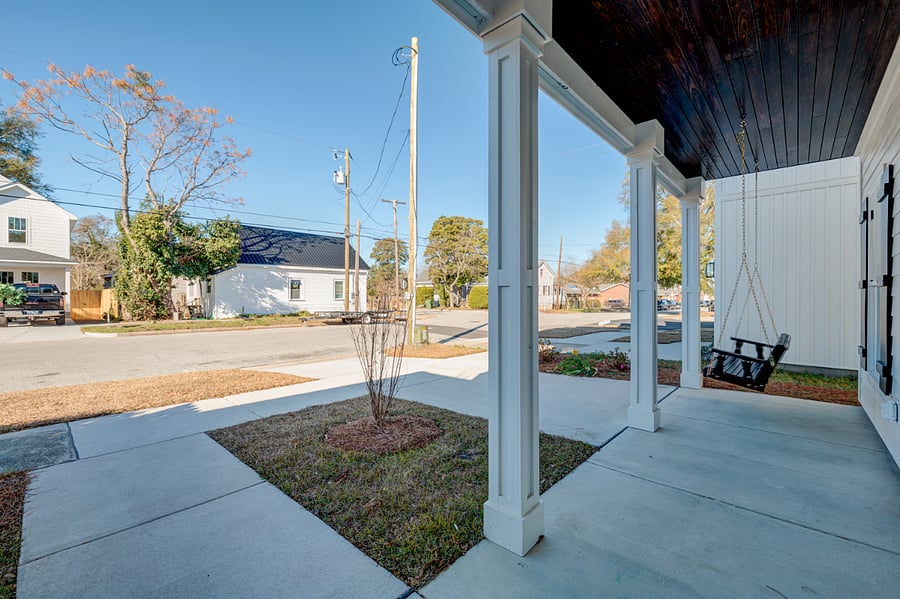 Front porch and driveway