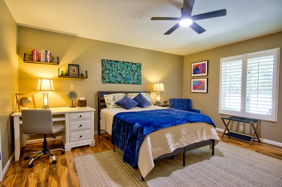 1st floor bedroom (queen bed) with ensuite bathroom