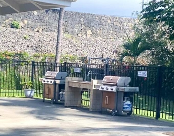 BBQ area near the pool.
