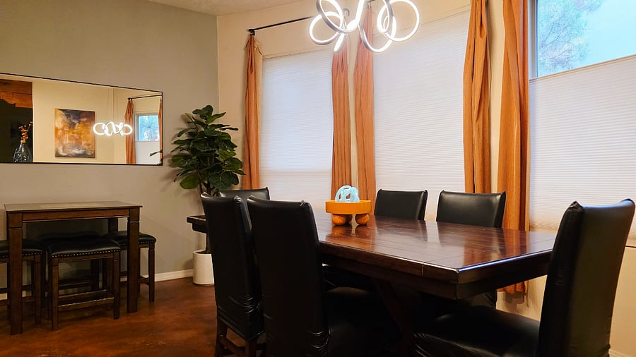 Spacious dining room. All dishes & utensils supplied.