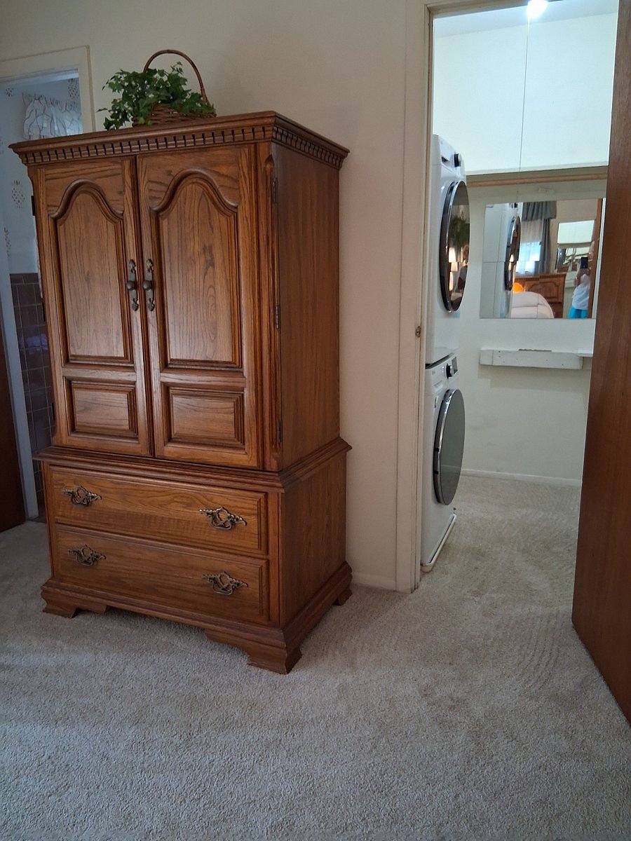 Washer dryer in walk-in closet in master bedroom!