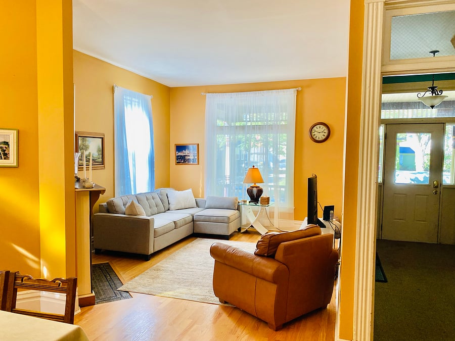 View of living room from dining room