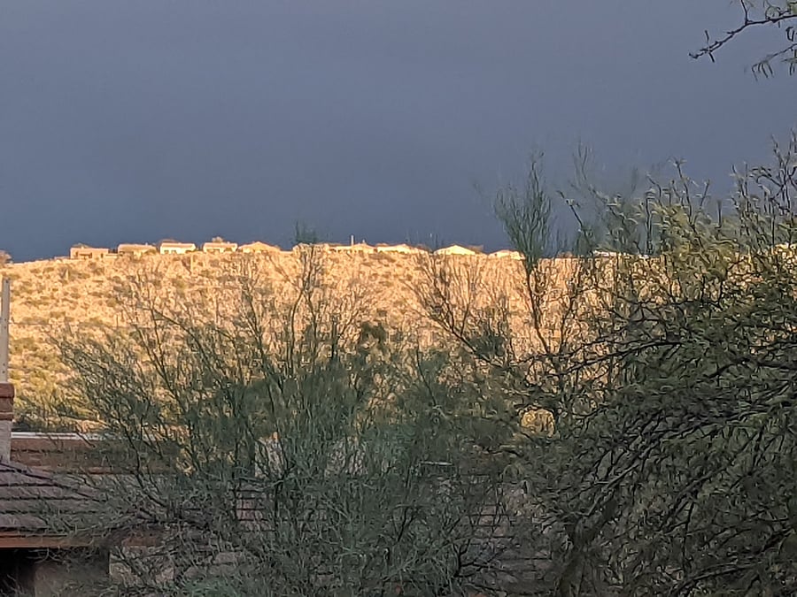 East ridge lit up by the setting sun