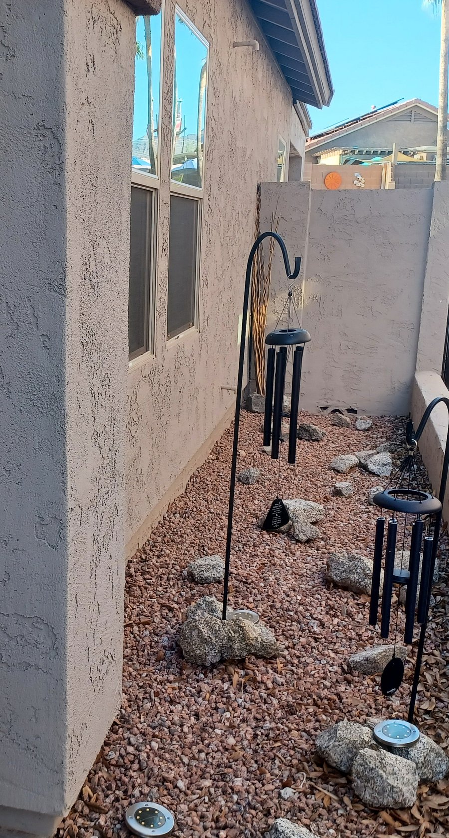 Enjoy the windchimes that are just outside of the main entrance.