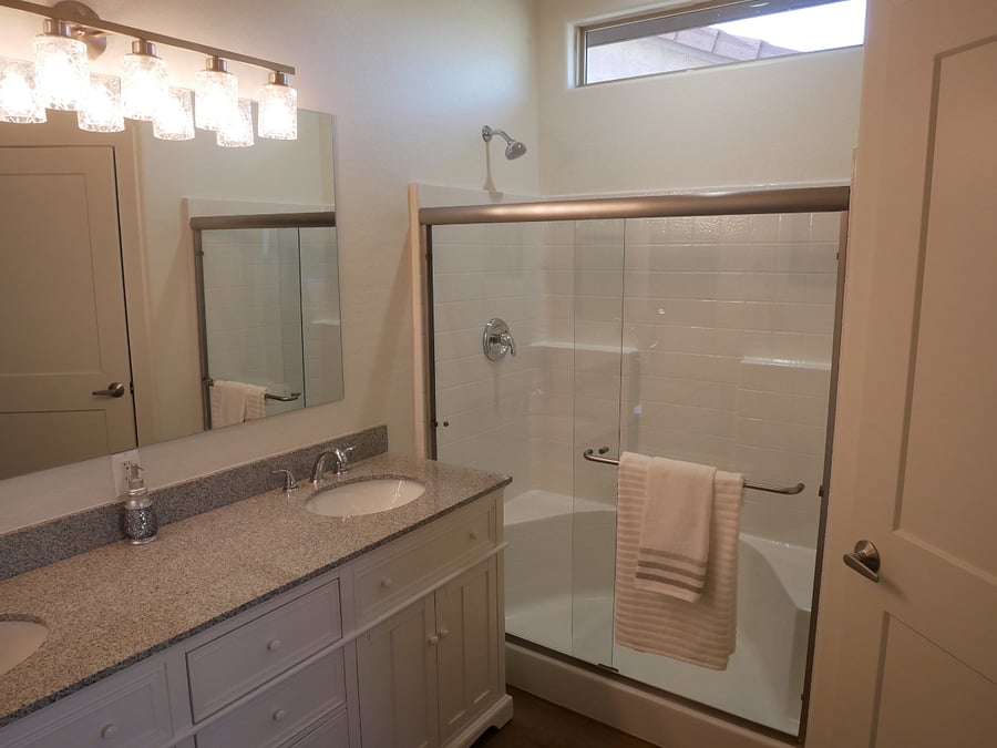 Bathroom attached to primary bedroom. 
