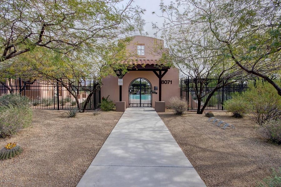 Entrance to community pool.