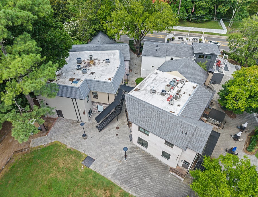 Ariel shot of units