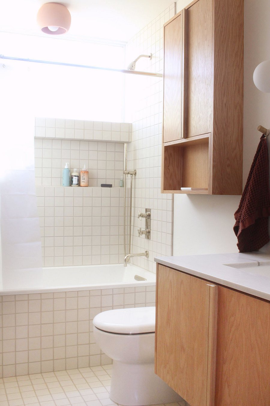 New soaking tub and shower with plenty of sunlight