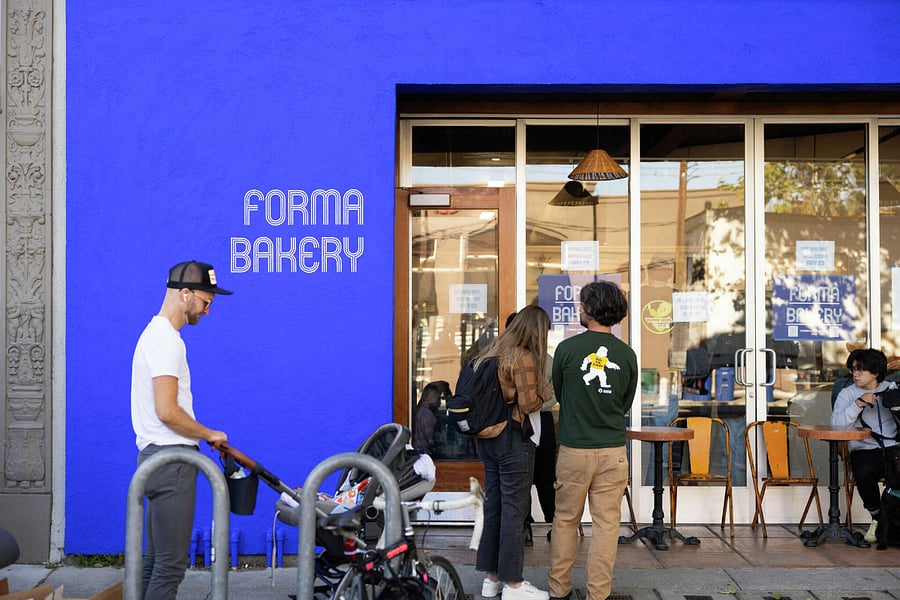 Forma Bakery, exceptional croissants, concha, bread, and cappuccino.
