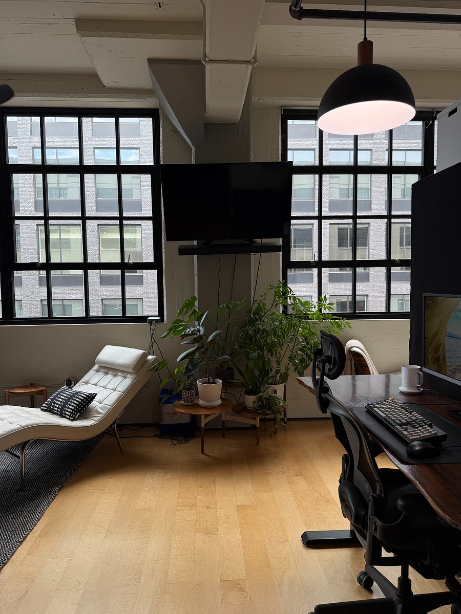 Smart TV can be pivoted to be viewed from the living room or the bedroom.